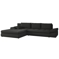 Divano letto angolare reversibile 313x215cm tessuto antracite Puffo