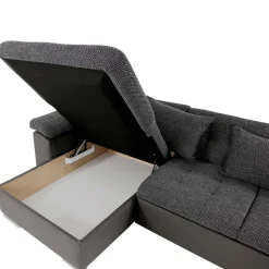Divano letto angolare sinistra 5 posti 350x205cm grigio scuro Agliana