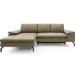 Divano letto angolare sinistra 3 posti 265x170cm tessuto beige Chillax