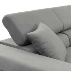 Divano letto con angolo a destra 4 posti 280x170cm box contenitore vellutato grigio Elvio