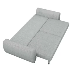 Divano letto matrimoniale 3 posti 251x95cm tessuto grigio Pluffy