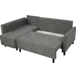 Divano letto matrimoniale 3 posti 205cm grigio chiaro e scuro Connie