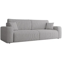 Divano letto matrimoniale 3 posti 248x90cm velluto a coste grigio Slurp