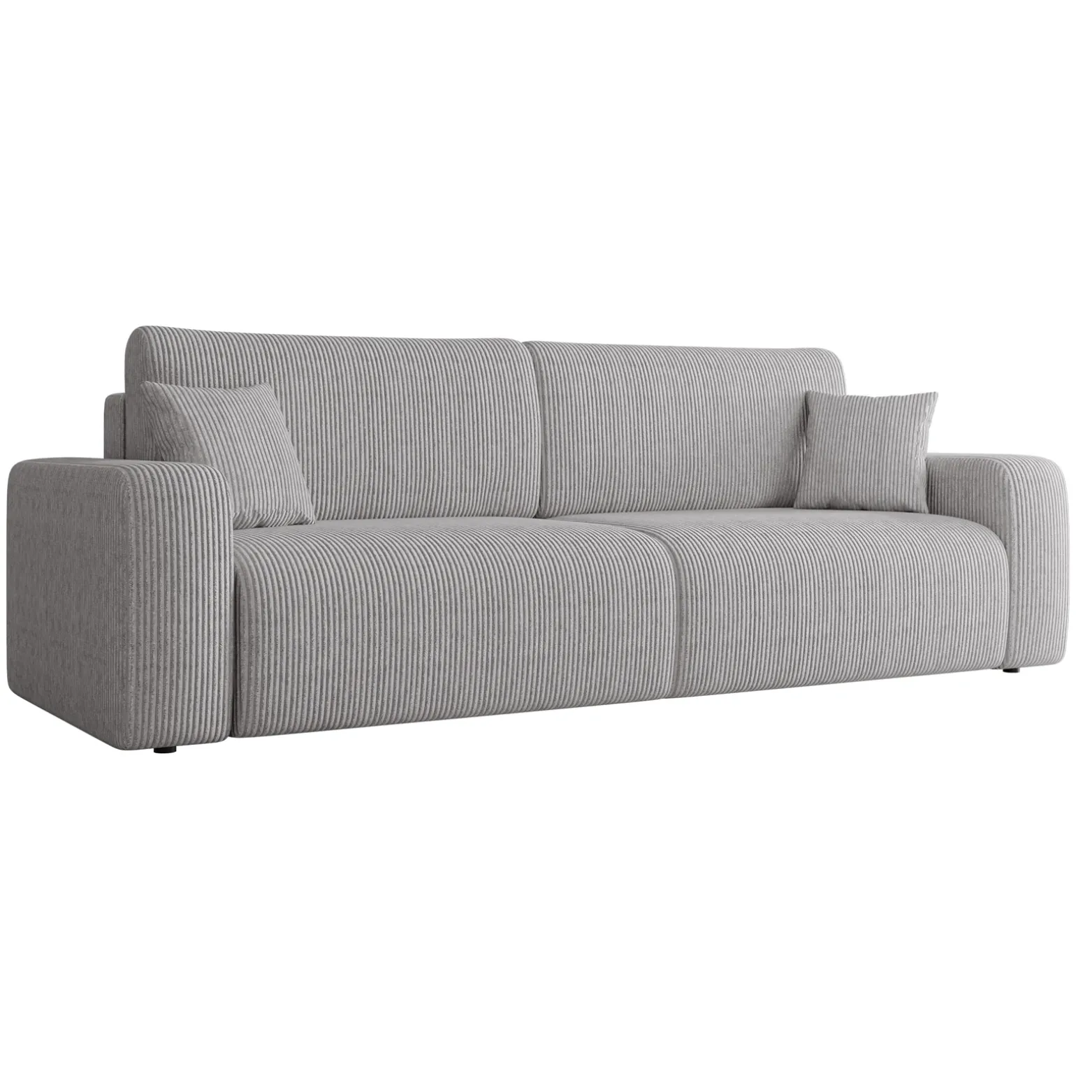 Divano letto matrimoniale 3 posti 248x90cm velluto a coste grigio Slurp