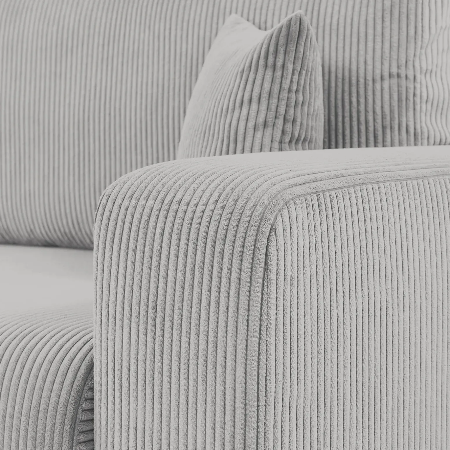 Divano letto matrimoniale 3 posti 248x90cm velluto a coste grigio Slurp