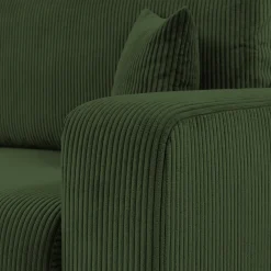 Divano letto matrimoniale 3 posti 248x90cm velluto a coste verde Slurp