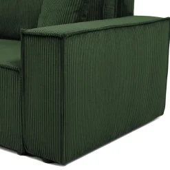 Divano letto matrimoniale 3 posti 245x90cm velluto a coste verde Ploffy