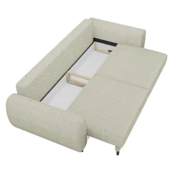 Divano letto matrimoniale 3 posti 251x95cm tessuto tortora Pluffy