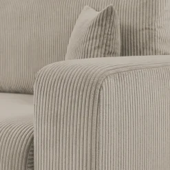 Divano letto matrimoniale 3 posti 248x90cm velluto a coste tortora Slurp