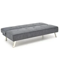 Divano letto pieghevole 173x83cm 3 posti moderno in tessuto grigio Veliero