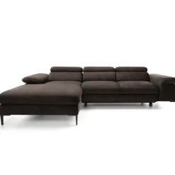 Divano letto regolabile angolare sinistra 4 posti 288x182cm tessuto marrone Loungey