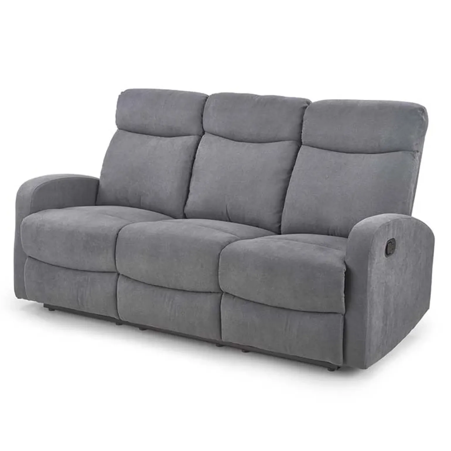 Divano reclinabile 3 posti in tessuto 180cm grigio Denar
