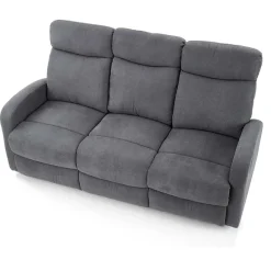 Divano reclinabile 3 posti in tessuto 180cm grigio Denar