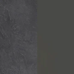 Isola cucina centrale 160x90cm 2 ante e vani antracite opaco con piano grigio effetto pietra Gourmet