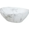 Lavabo bagno da appoggio 41x33cm ceramica bianco effetto marmo Marmy
