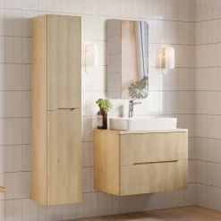 Lavabo bagno da appoggio 61x34cm ceramica bianco Obscur