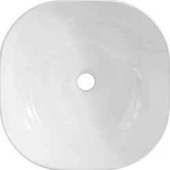 Lavabo bagno da appoggio 41x41cm ceramica bianco Bloom