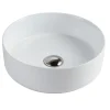 Lavabo bagno da appoggio rotondo Ø36cm in ceramica bianco lucido Linkuva