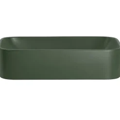 Lavabo bagno da appoggio 61x38cm ceramica verde Roundy