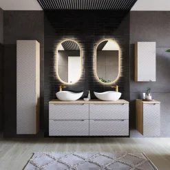 Lavabo bagno da appoggio 51x39cm ceramica bianco Flower