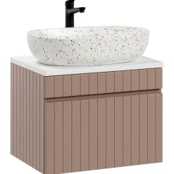 Lavabo bagno da appoggio 60x42cm ceramica bianco Pollok