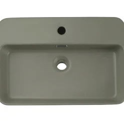 Lavabo bagno da appoggio 55x38cm ceramica verde Spigol