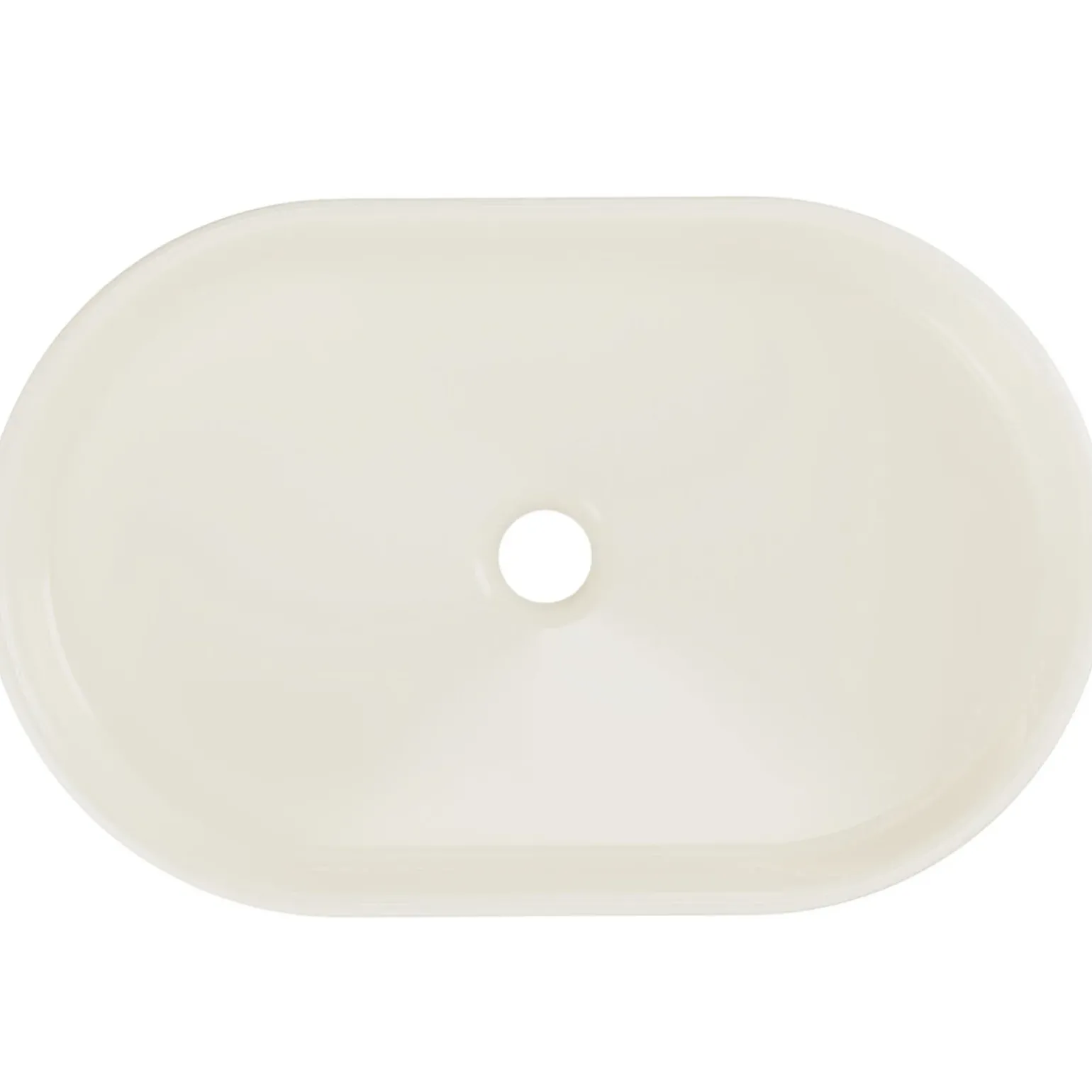 Lavabo bagno da appoggio 55x35cm ceramica avorio Longy