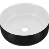 Lavabo bagno da appoggio 36x36cm ceramica nero Bolly
