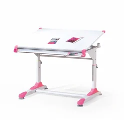 Lavagna per bambini regolabile 100x84cm bianco verde/rosa Michigan