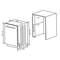 Lavastoviglie da incasso 60x55cm 13 coperti Atlantic