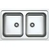 Lavello da incasso 79x50cm 2 vasche acciaio inox Tearcrom