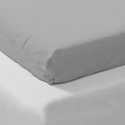 Lenzuolo francese con angoli in cotone bio 140x200cm grigio Rolla