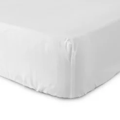Lenzuolo matrimoniale in cotone con elastico 180x200cm bianco Meier