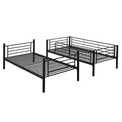 Letto a castello con 2 letti singoli 90x200cm nero Rodin