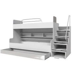 Letto a castello per bambini 254x120cm bianco nero Enrico Gihome®