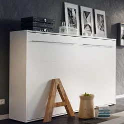 Letto a scomparsa orizzontale 120x200 cm una piazza e mezza bianco Chimera