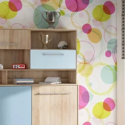 Letto a scomparsa orizzontale 90x200cm singolo con libreria rovere blu Alvin Gihome®