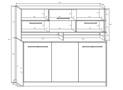 Letto a scomparsa orizzontale 90x200cm singolo con libreria rovere blu Alvin Gihome®