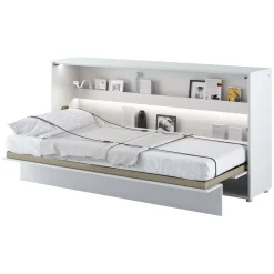 Letto a scomparsa orizzontale 120x200 cm una piazza e mezza bianco Camelio