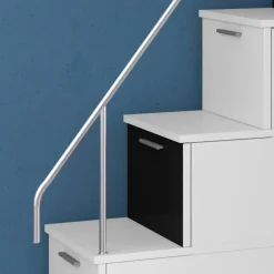 Letto a soppalco con armadio 324x180cm bianco nero 2  letti Diego Gihome®