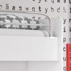 Letto a soppalco con armadio 254x120cm bianco Simone Gihome®