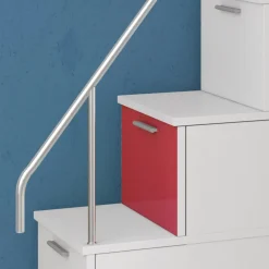 Letto a soppalco con armadio 324x180cm bianco rosa 2  letti Diego Gihome®