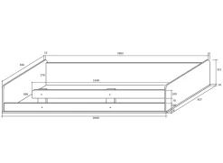 Letto a soppalco 204x120cm sinistra rovere bianco Dollie Gihome®