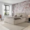 Letto alla francese 140x200 cm con rete contenitore imbottito beige Polaris