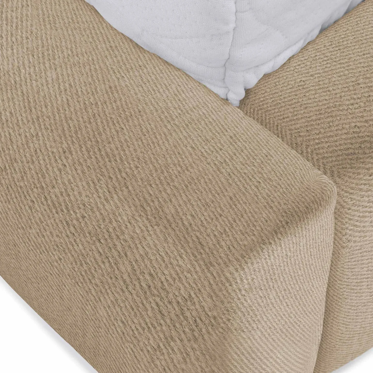 Letto alla francese 140x200cm con rete contenitore imbottito beige scuro Aluna