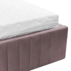 Letto contenitore matrimoniale 160x200 imbottito velluto rosa Poffi