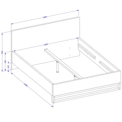 Letto contenitore matrimoniale 160x200cm rovere metallo nero Petra