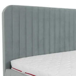 Letto contenitore matrimoniale oversize 180x200 imbottito velluto grigio Poffi