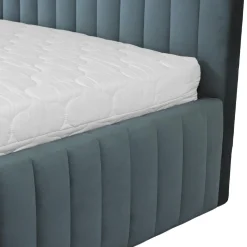Letto contenitore matrimoniale oversize 180x200 imbottito velluto grigio scuro Poffi