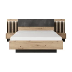 Letto matrimoniale contenitore 160x200cm rovere antracite Rubik